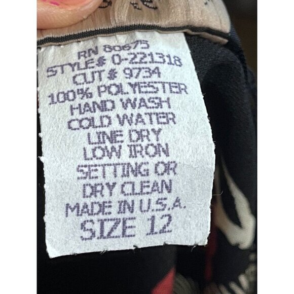 Intriguing Threads Chic Floral Midi Skirt 12 Black Boho Western Hippie Indie 80s - Picture 9 of 11